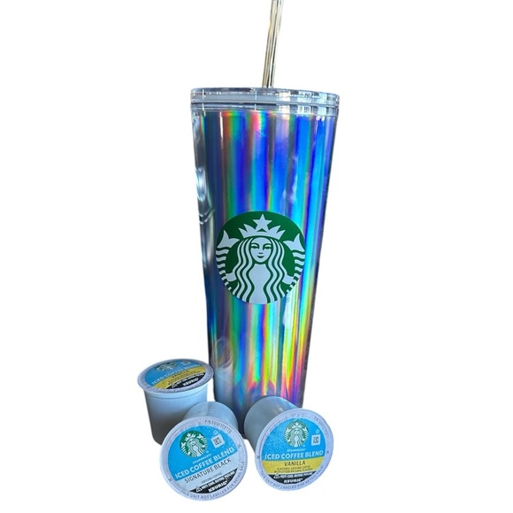 Starbucks Silver Party Tumblers with Iridescent Finish - Picture 1 of 4